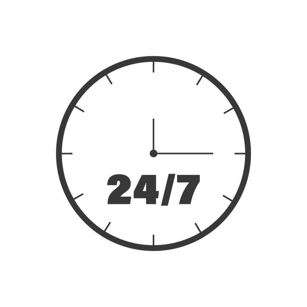 24 hours 7 days in week order execution or service icon vector