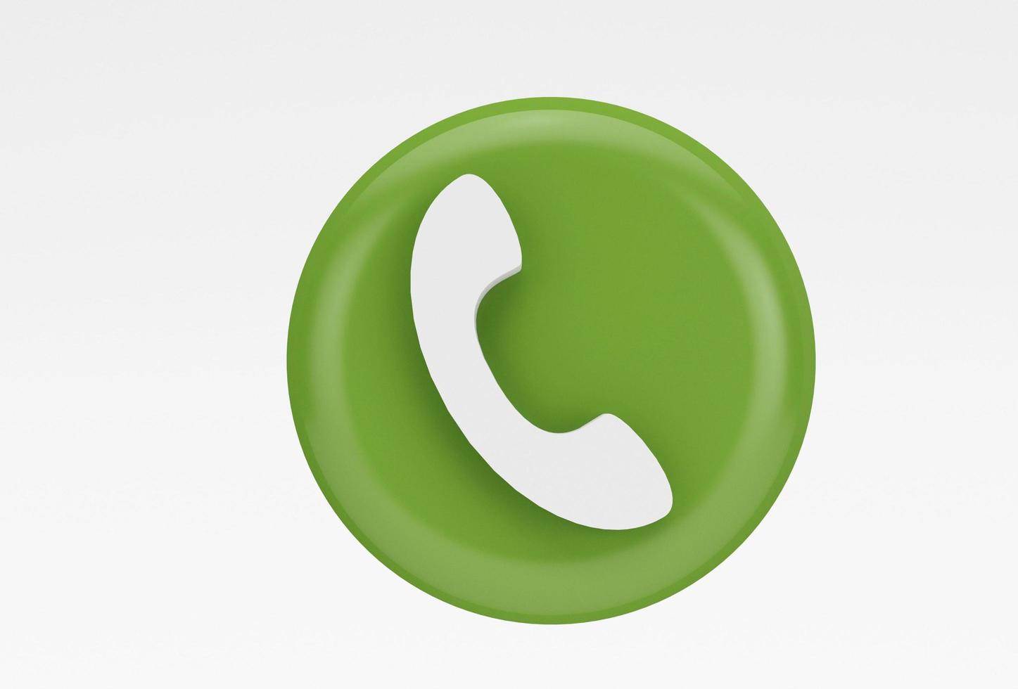 icono de llamada telefónica concepto de contacto ilustración 3d renderizado 3d mínimo. foto