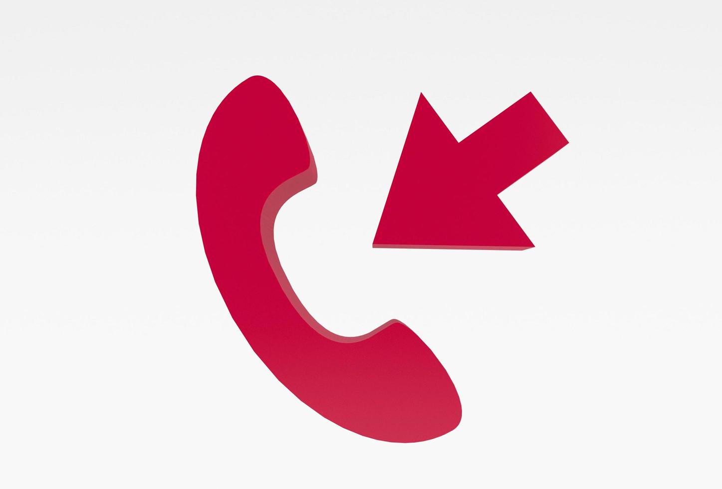 income call icon 3d illustration minimal rendering on white background. photo