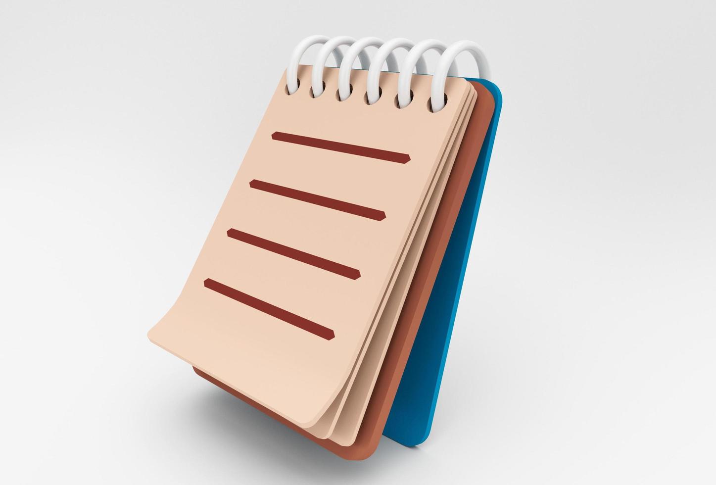 notebook icon 3d illustration minimal rendering on white background. photo