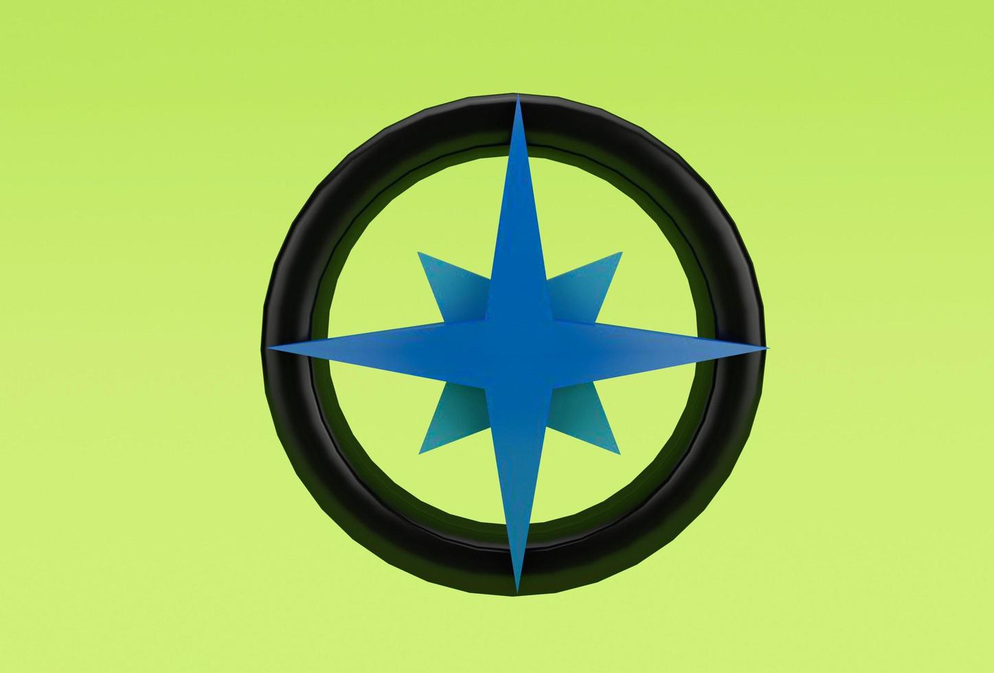 compass icon 3d illustration minimal rendering on white background. photo