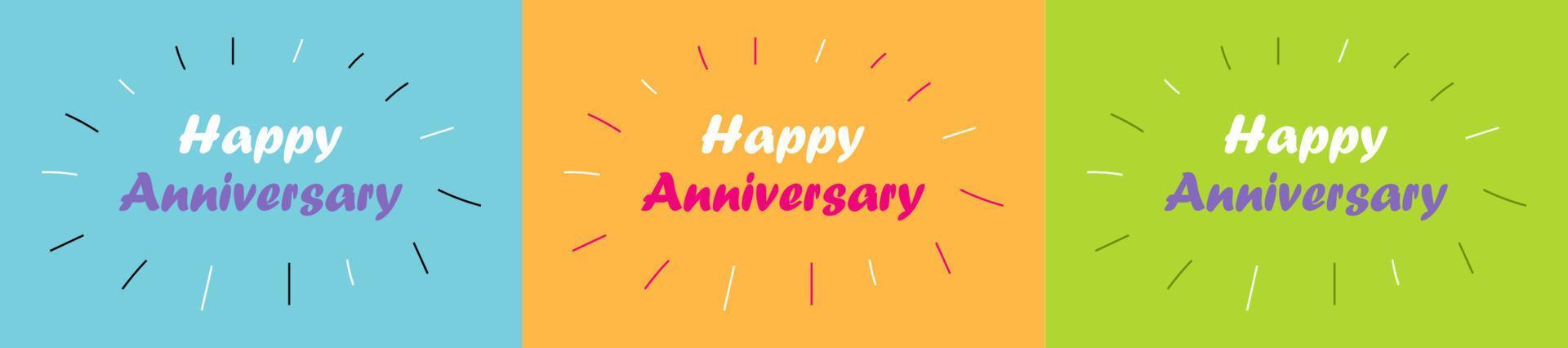 Happy anniversary poster set design template vector