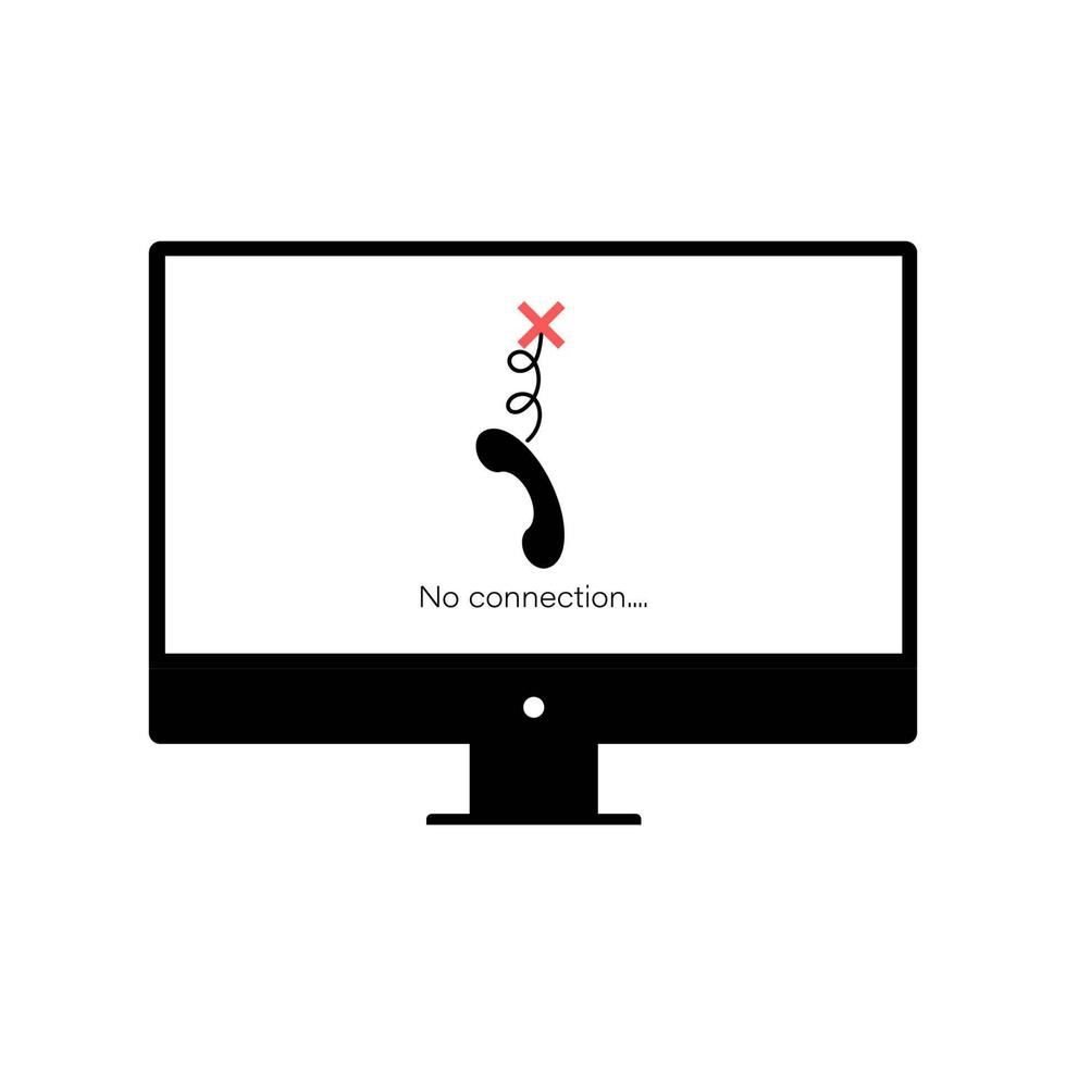 No signal or lost connection. Video call program window vector
