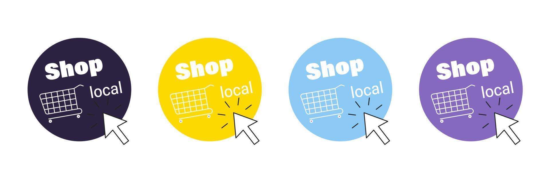 Shop local. Support small business vector