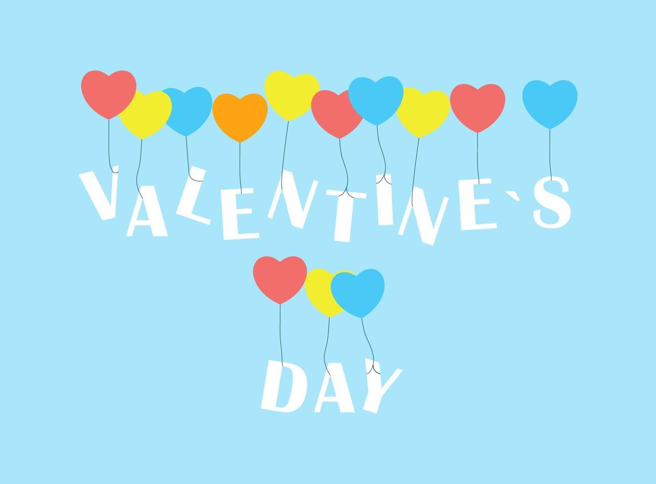 Valentines Day background Romantic composition with text and balloons vector