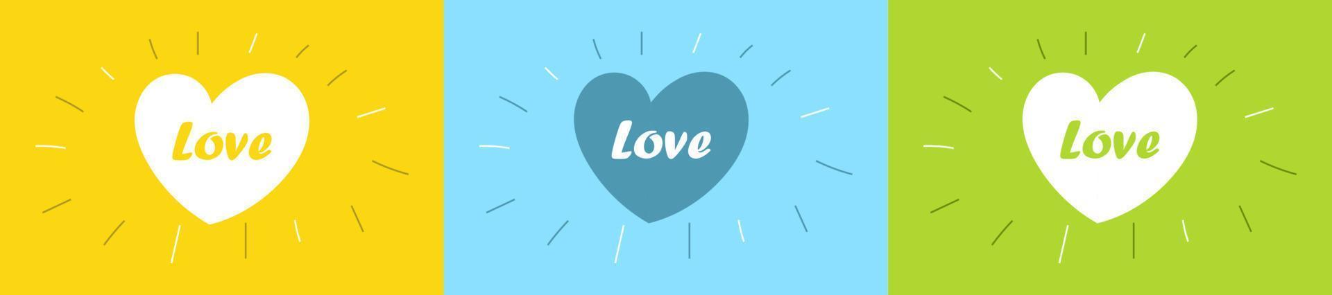 Love poster set design template vector