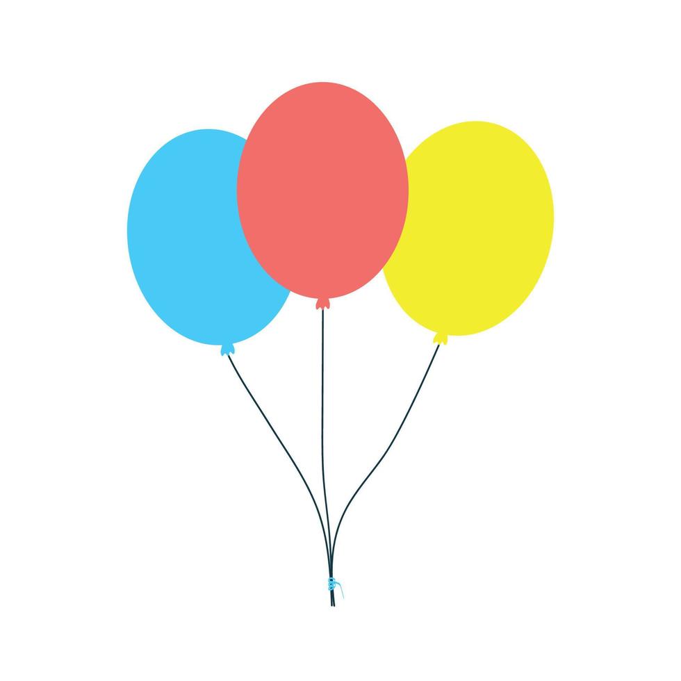 Set helium balloons. Birthday baloons flying for party vector