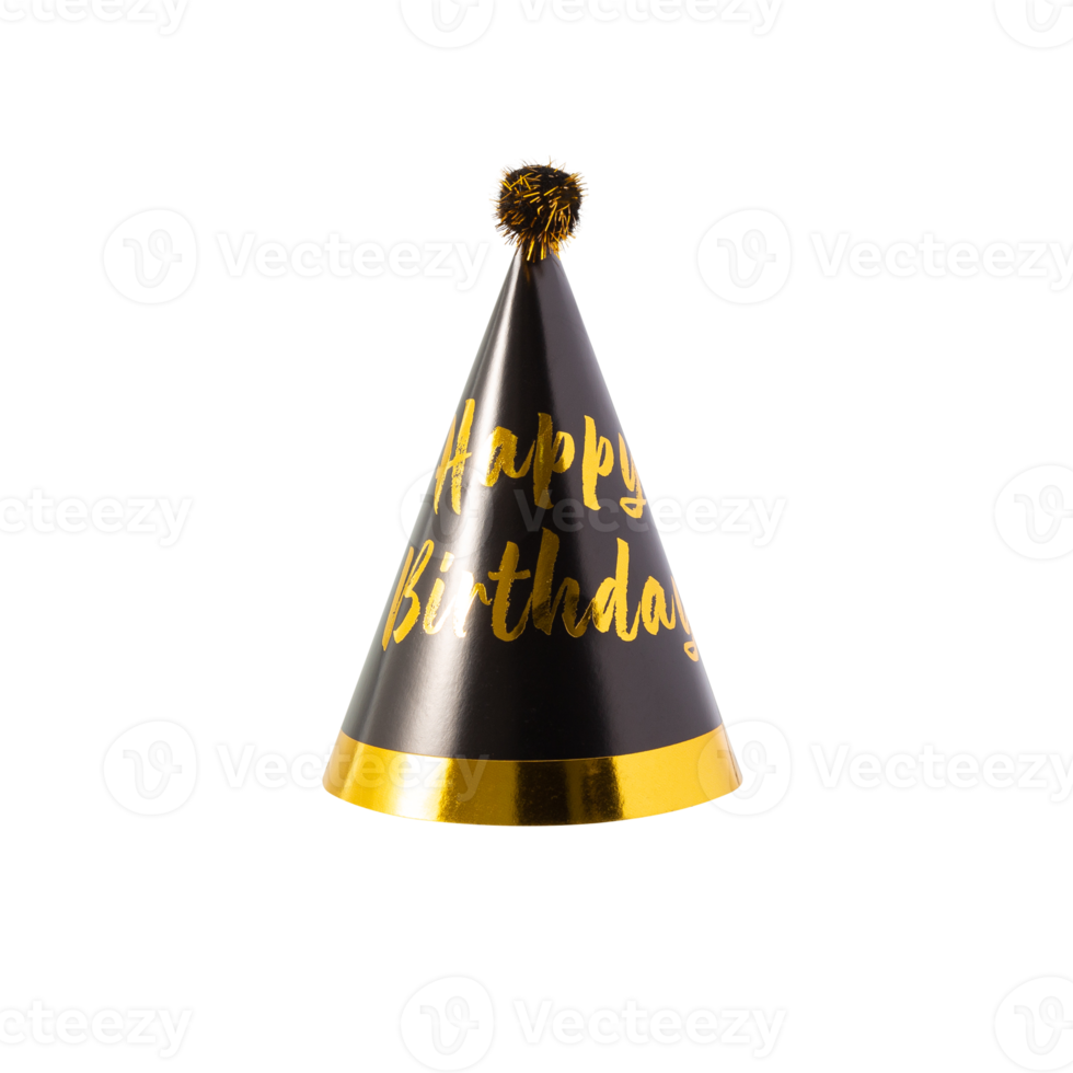 Black and Golden Party Hat cutout, Png file