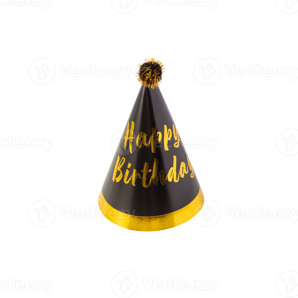 Black and Golden Party Hat cutout, Png file