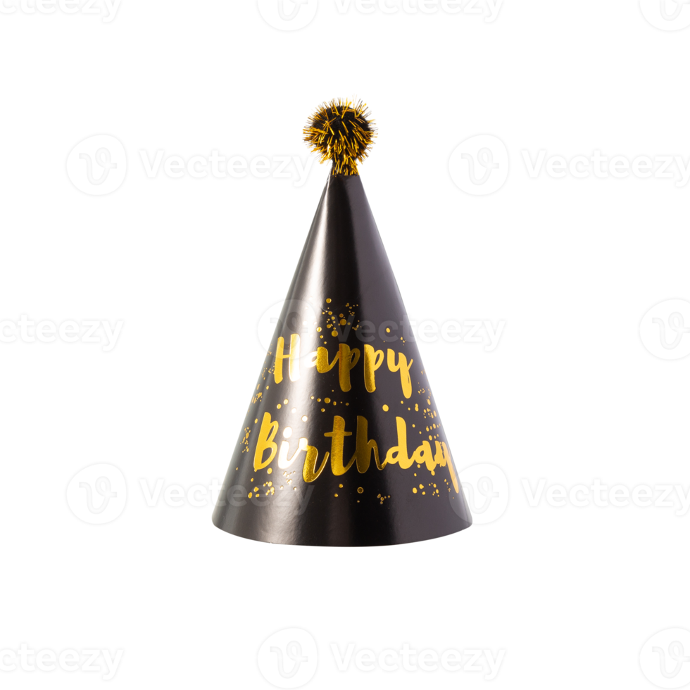 Black and Golden Party Hat cutout, Png file