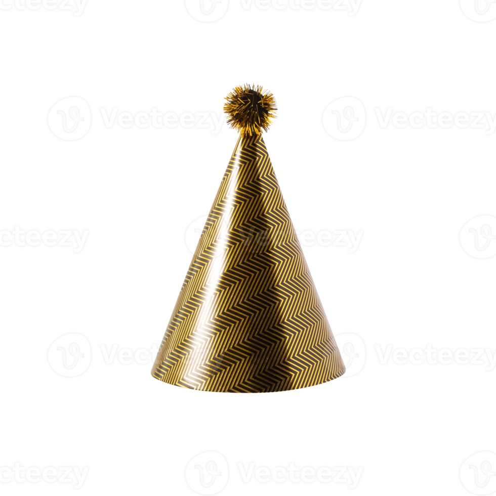 Black and Golden Party Hat cutout, Png file