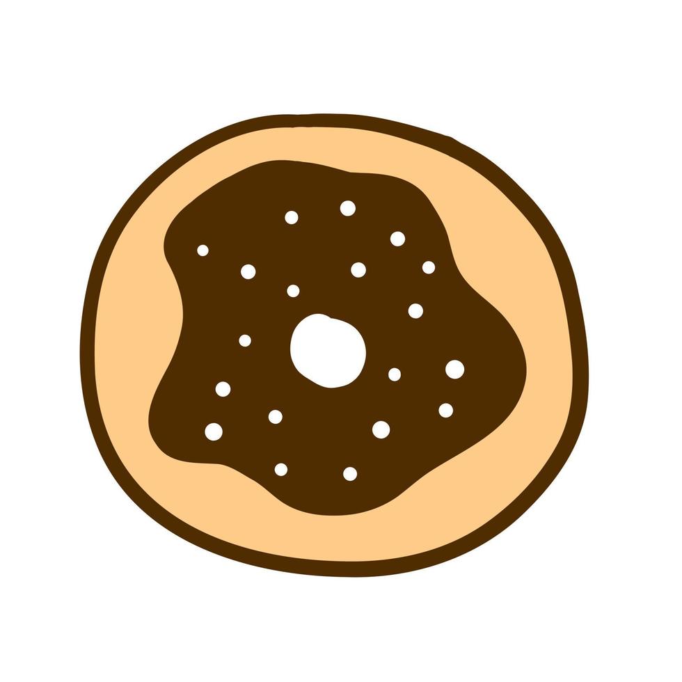 donut en estilo de dibujos animados. ilustración vectorial aislado sobre fondo blanco. vector