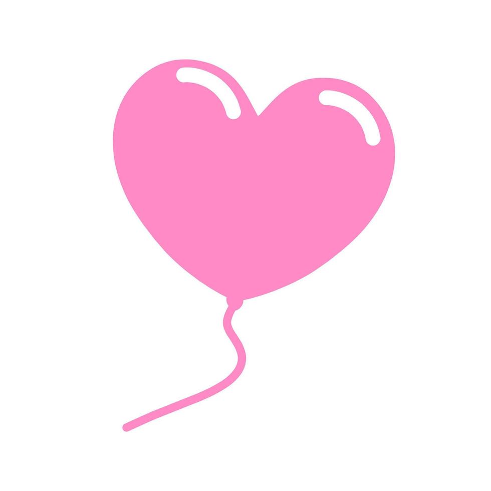 Pink balloon in the shape of a heart vector