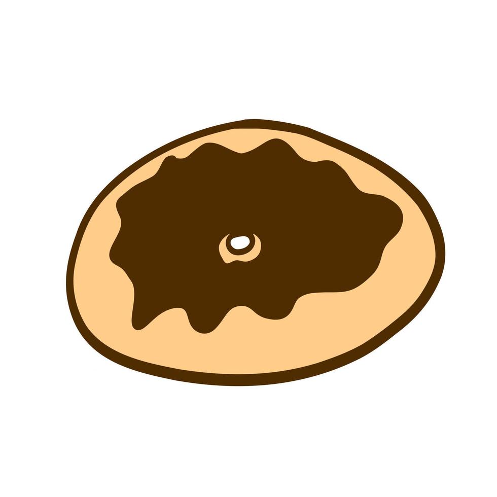 donut en estilo de dibujos animados. ilustración vectorial aislado sobre fondo blanco. vector