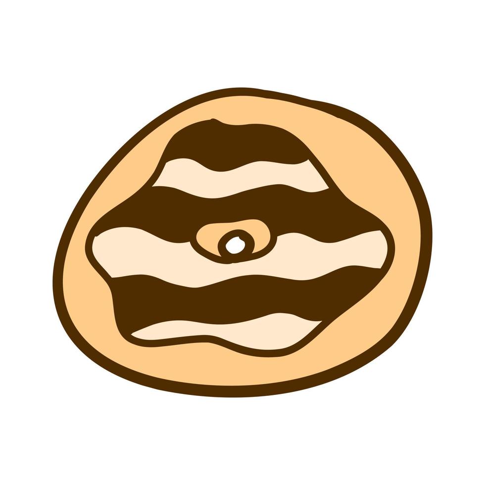 Donut in cartoon style. Vector illustration isolated on white background.