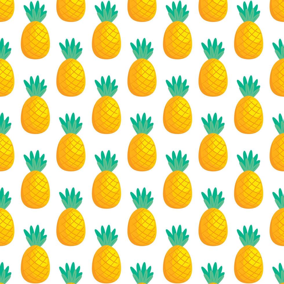 Vector seamless pattern with pineapples simple flat background