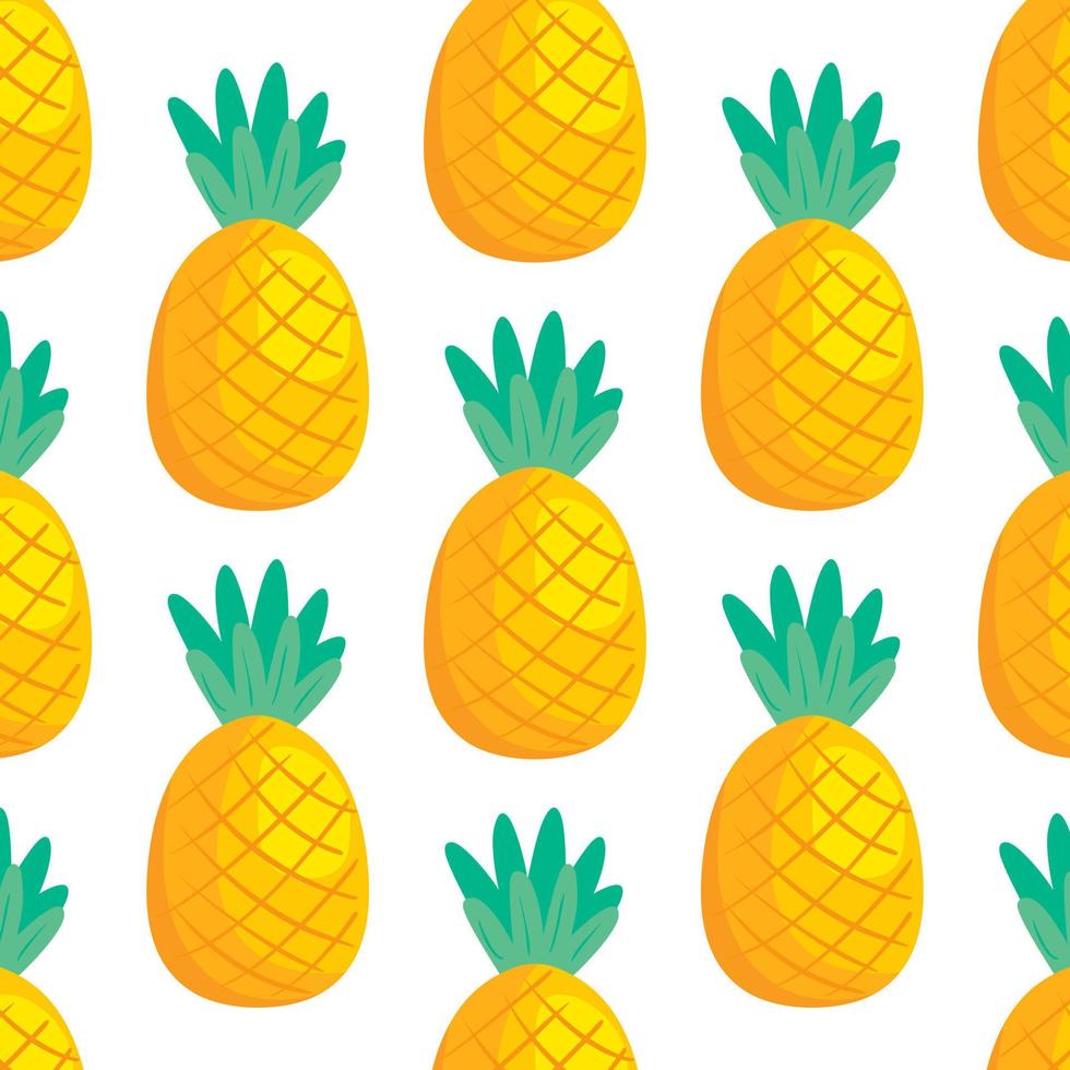 Vector seamless pattern with pineapples simple flat background