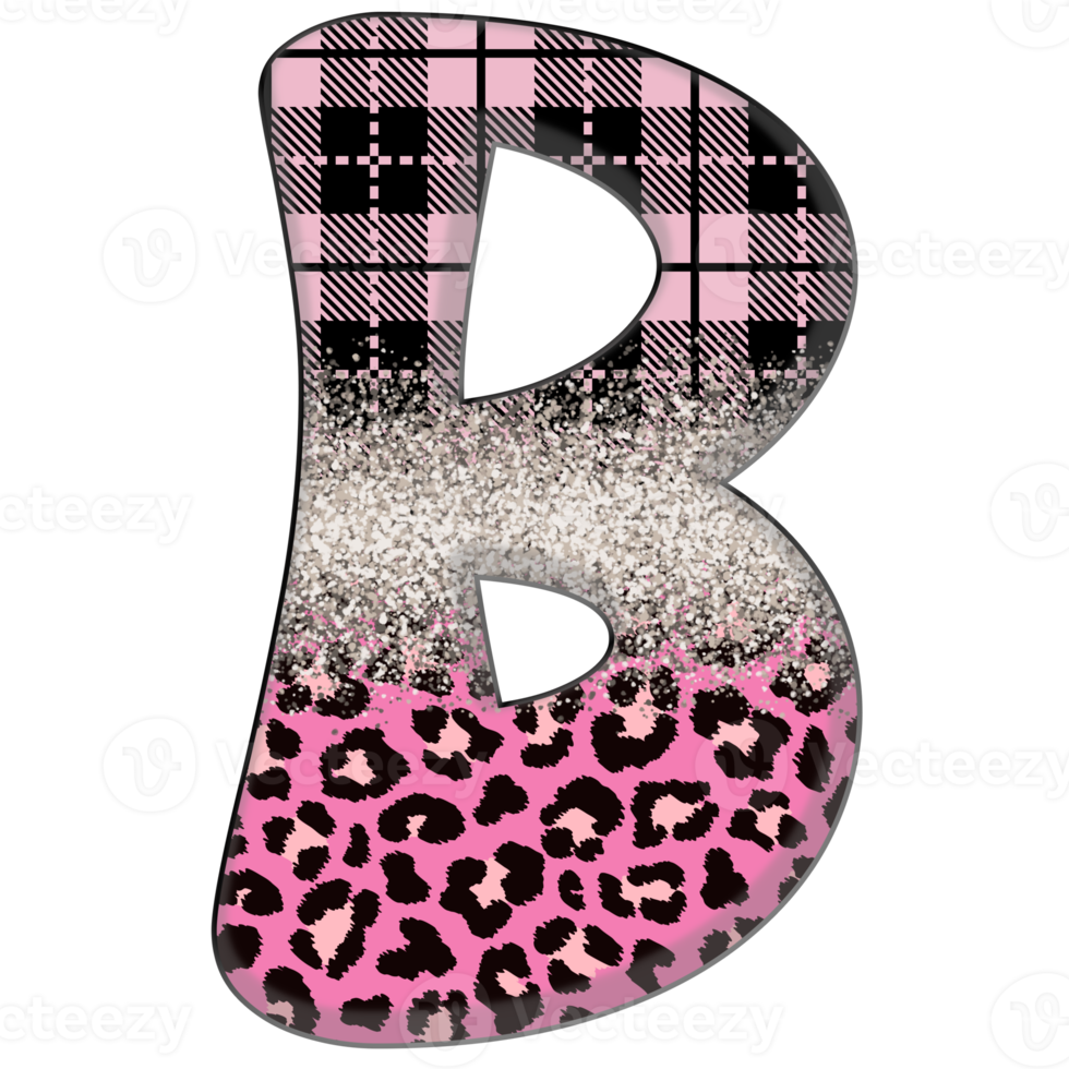 Half Leopard black and Pink Clipart png