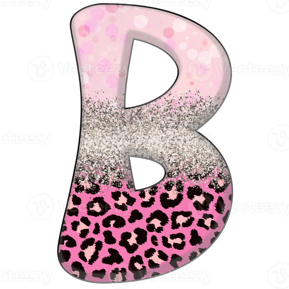 Half Leopard black and Pink Clipart png