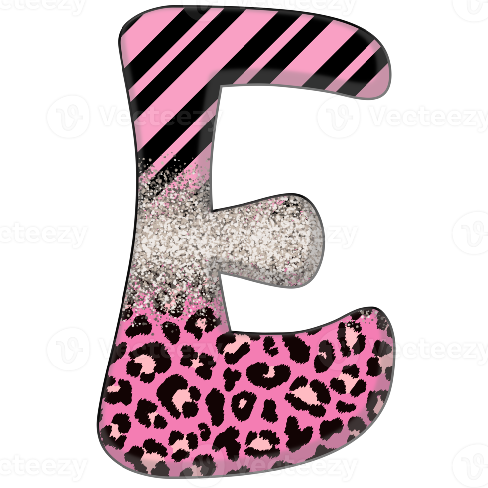 Half Leopard black and Pink Clipart png