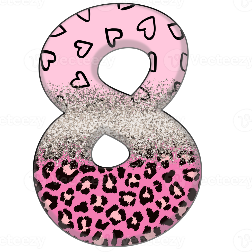 Half Leopard black and Pink Clipart png