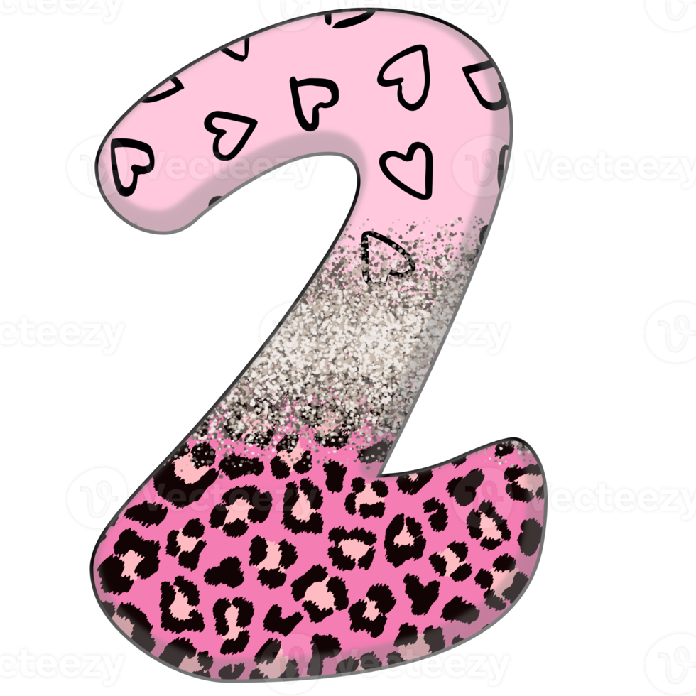 halv leopard svart och rosa ClipArt png