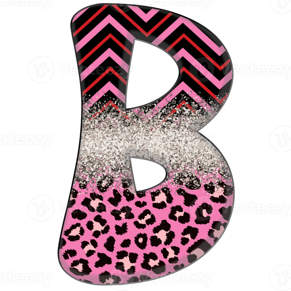 Half Leopard black and Pink Clipart png