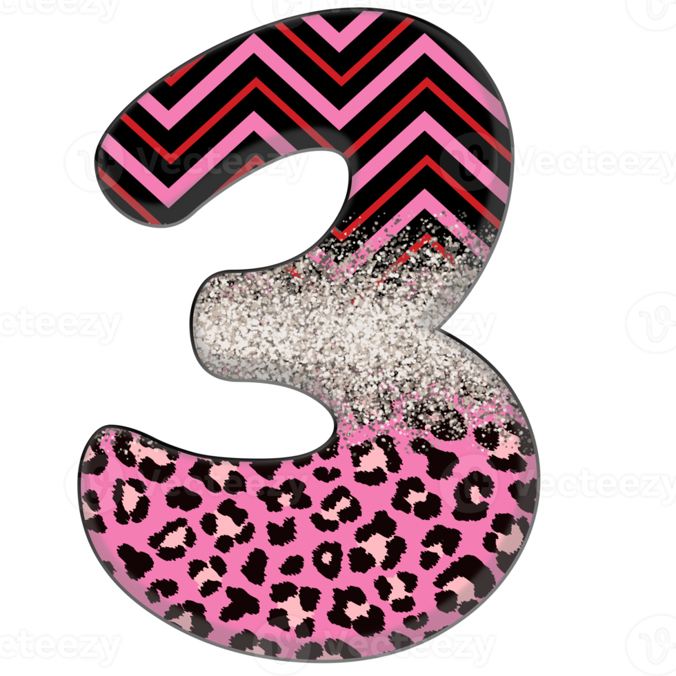 halv leopard svart och rosa ClipArt png