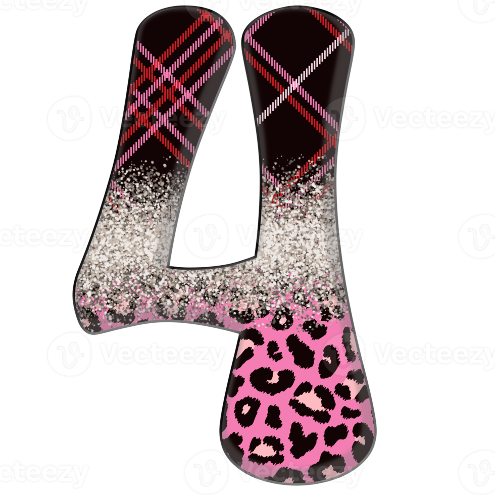 Half Leopard black and Pink Clipart png