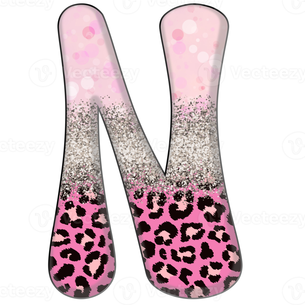 Half Leopard black and Pink Clipart png