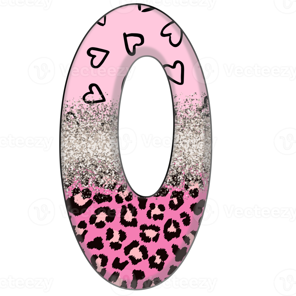 Half Leopard black and Pink Clipart png
