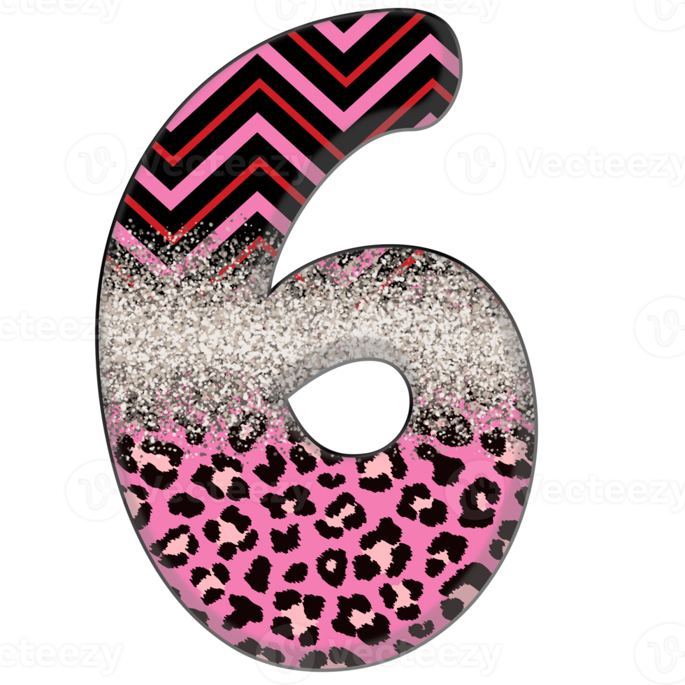 Half Leopard black and Pink Clipart png