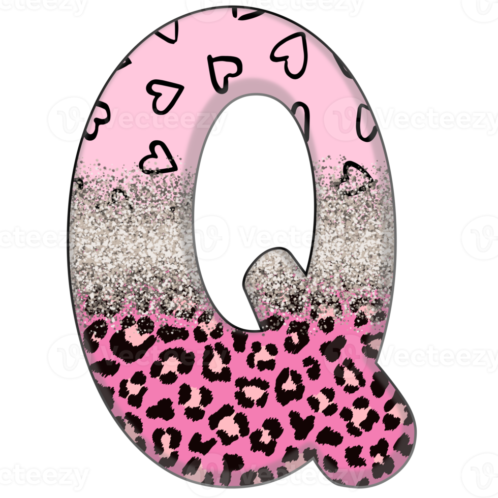 Half Leopard black and Pink Clipart png