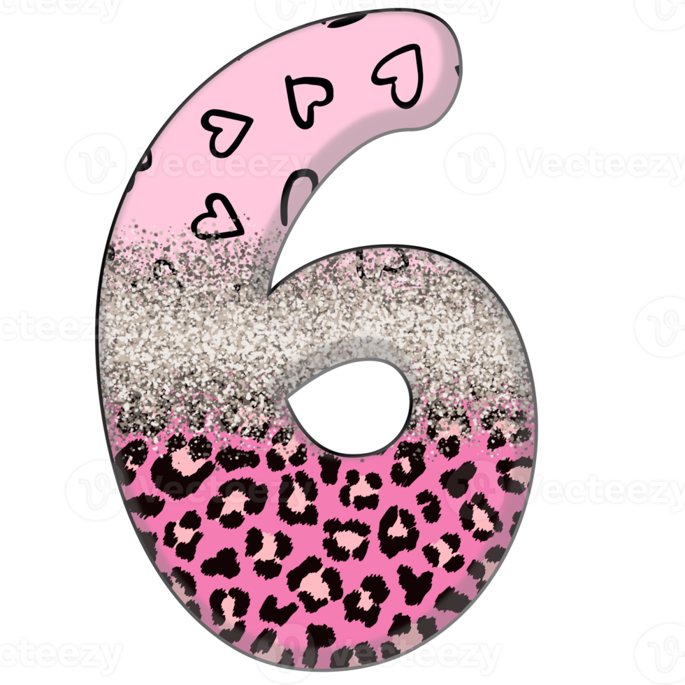 Half Leopard black and Pink Clipart png