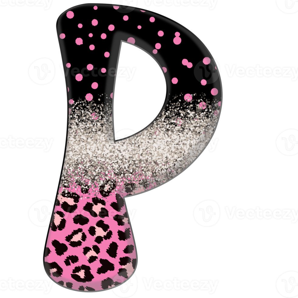 Half Leopard black and Pink Clipart png