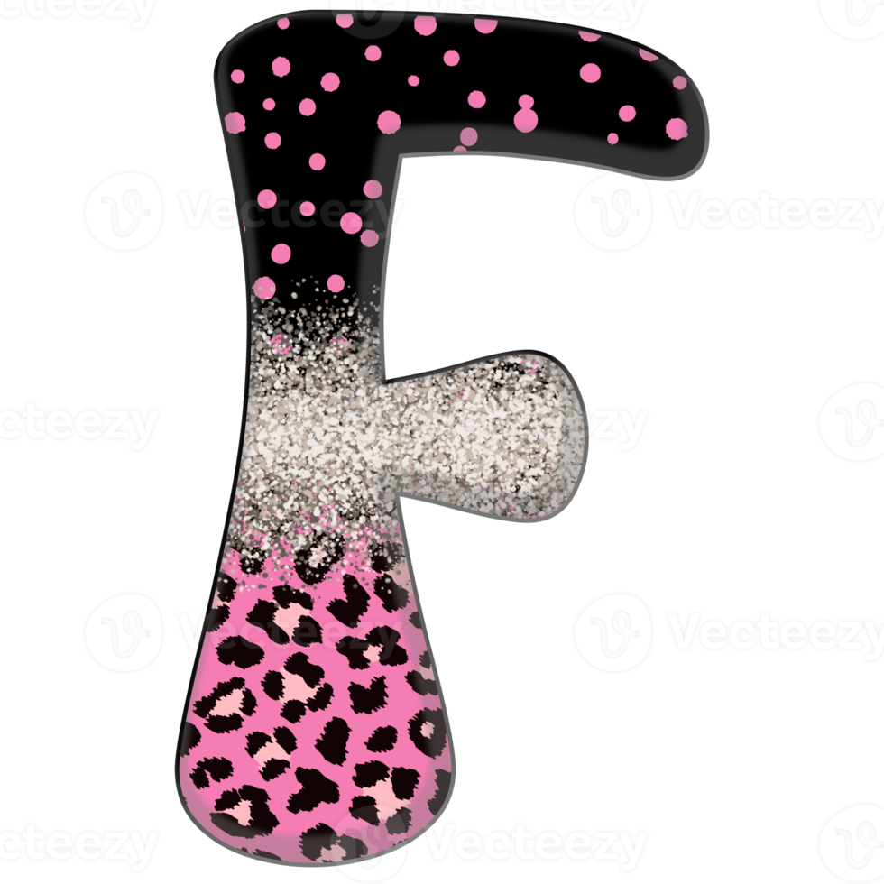 Half Leopard black and Pink Clipart png