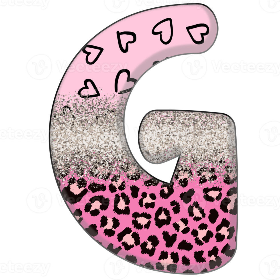 halv leopard svart och rosa ClipArt png