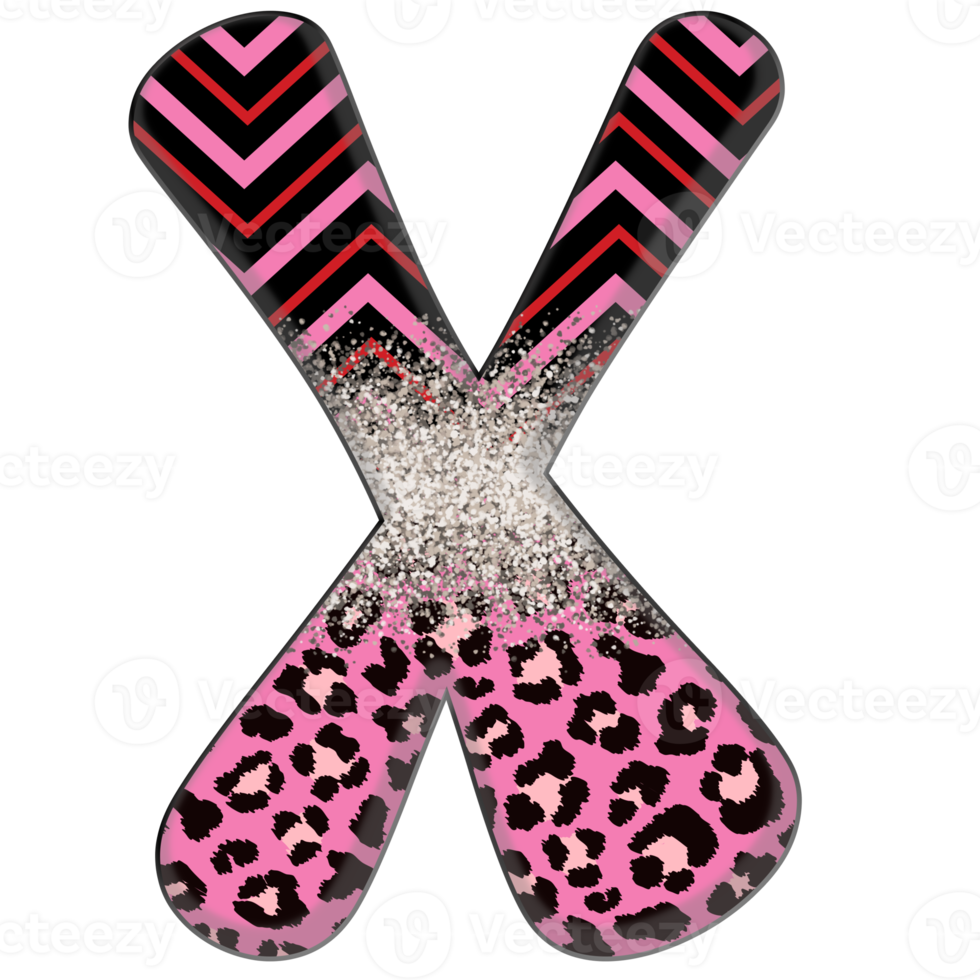 Half Leopard black and Pink Clipart png