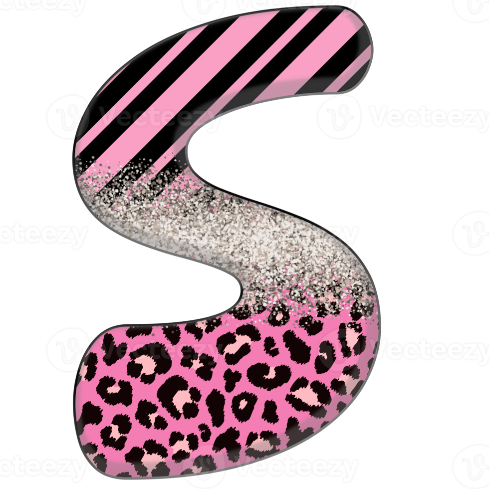 halber Leopard schwarz und rosa Cliparts png