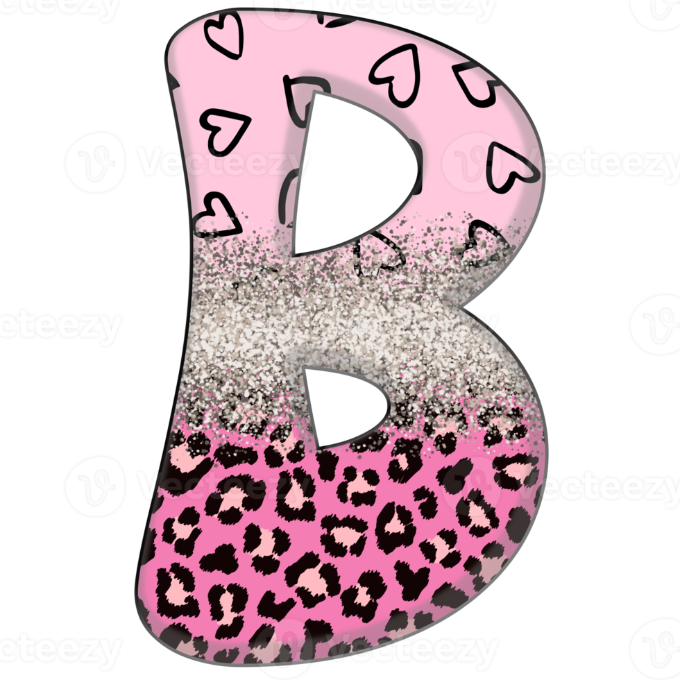 Half Leopard black and Pink Clipart png