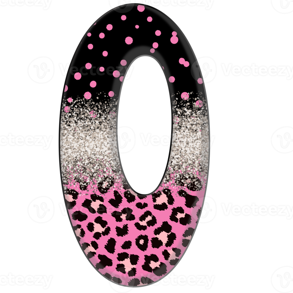 Half Leopard black and Pink Clipart png