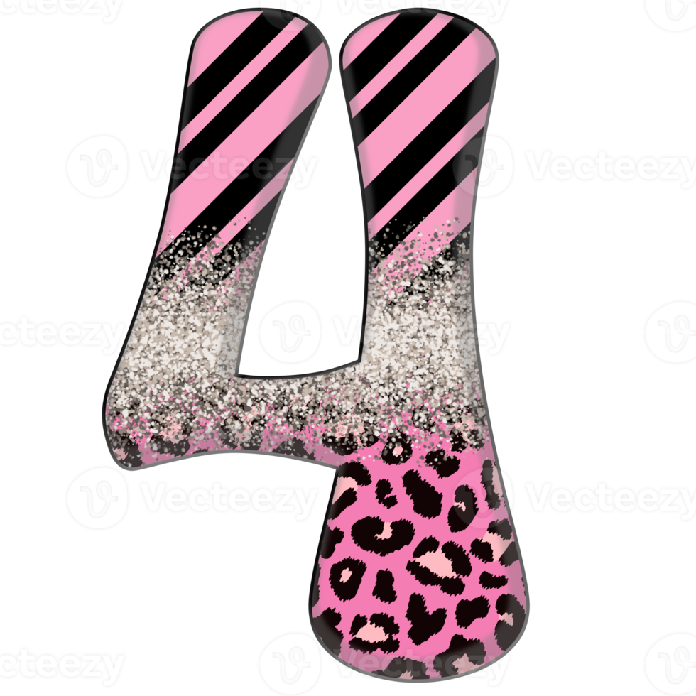 Half Leopard black and Pink Clipart png
