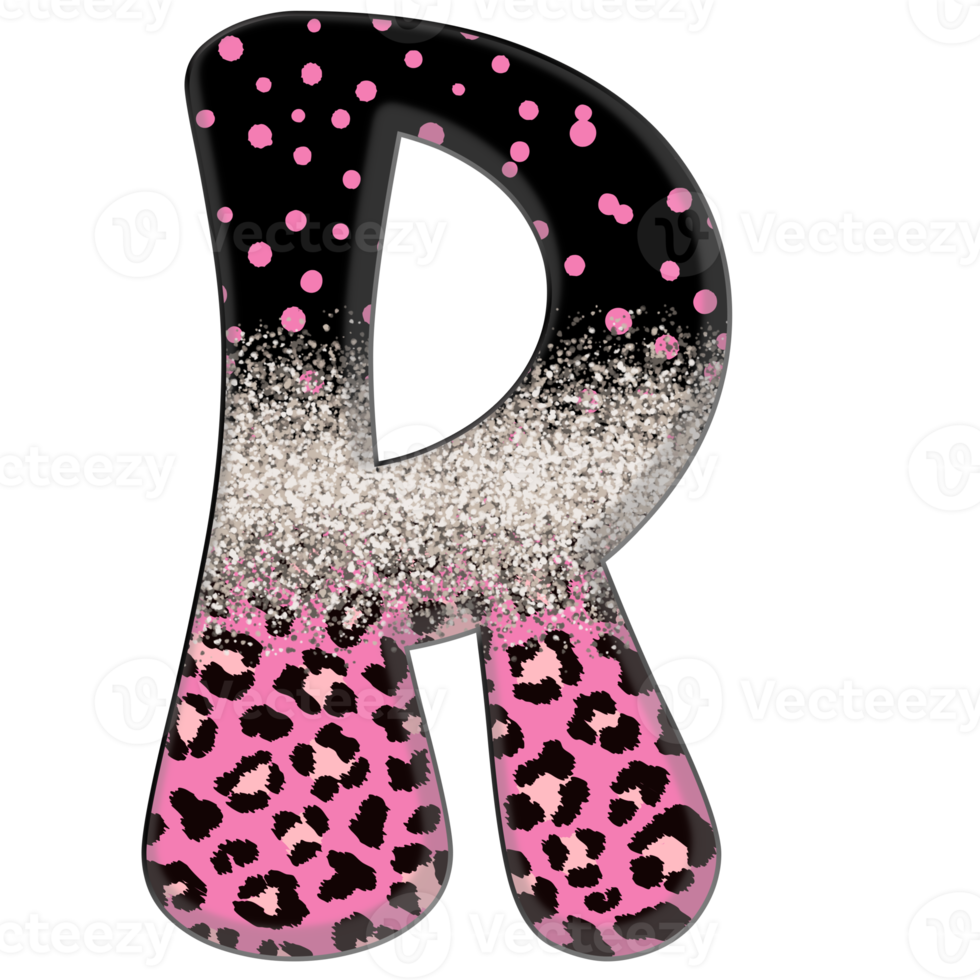 Half Leopard black and Pink Clipart png