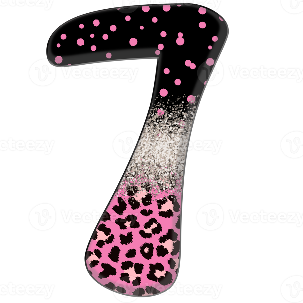 Half Leopard black and Pink Clipart png