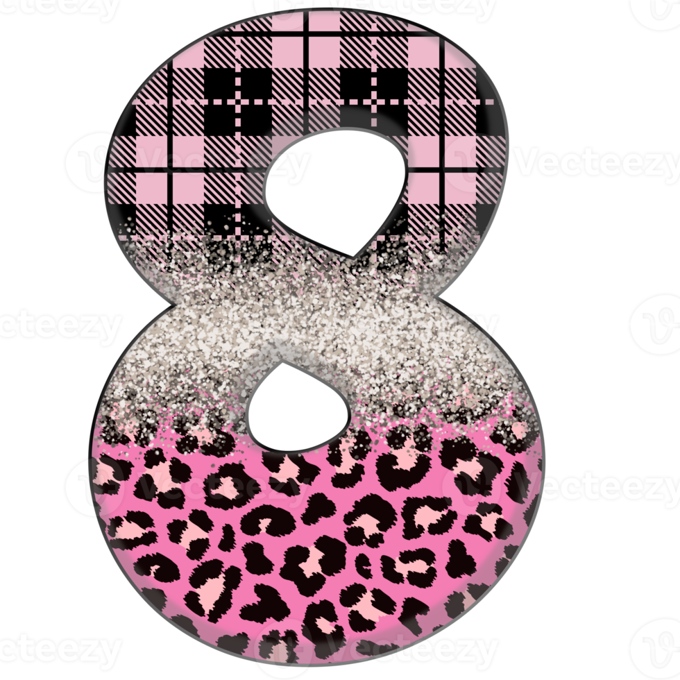 Half Leopard black and Pink Clipart png