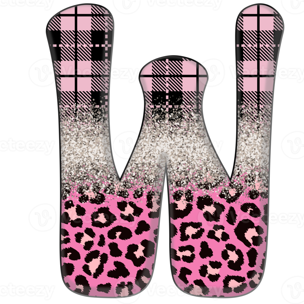 Half Leopard black and Pink Clipart png