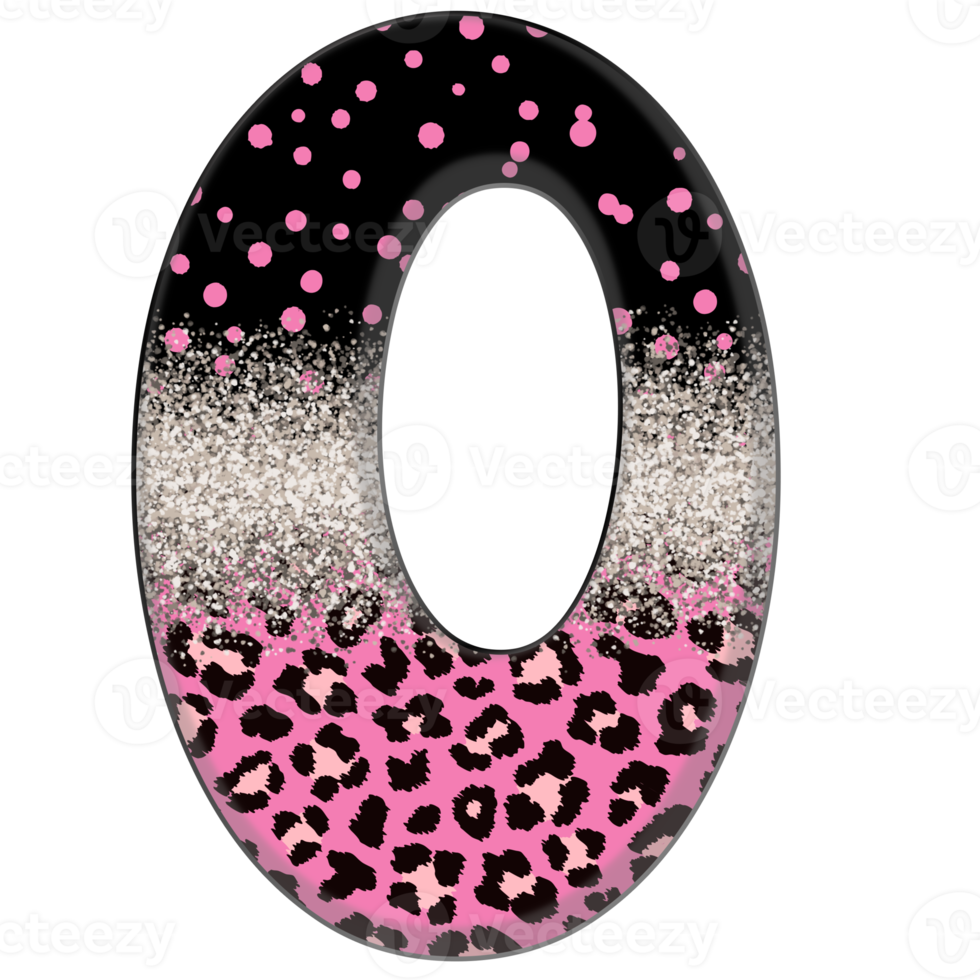 Half Leopard black and Pink Clipart png
