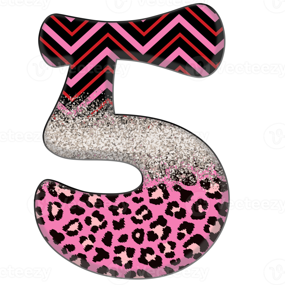 Half Leopard black and Pink Clipart png