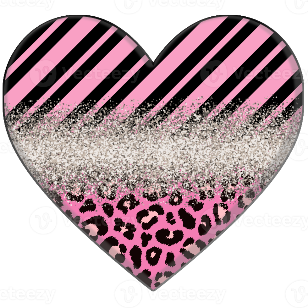 Half Leopard black and Pink Clipart png