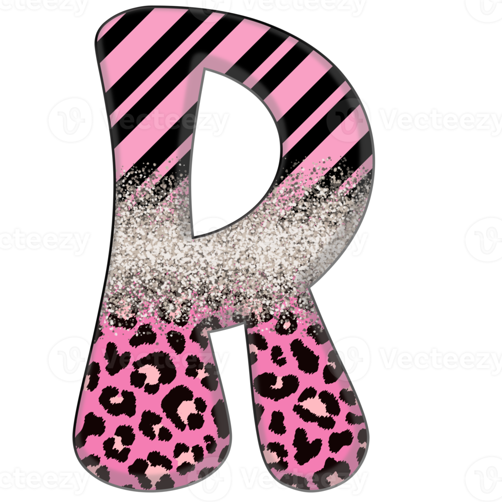 halber Leopard schwarz und rosa Cliparts png